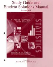 Study guide and student solutions manual for use with Statistics a first course