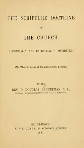 The Scripture doctrine of the church