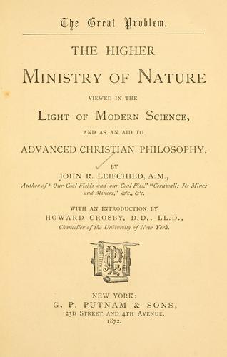 The higher ministry of nature