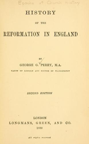 History of the reformation in England