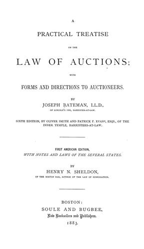 A practical treatise on the law of auctions