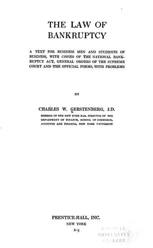 The law of bankruptcy