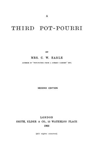 A third pot-pourri