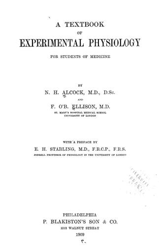 A textbook of experimental physiology for students of medicine