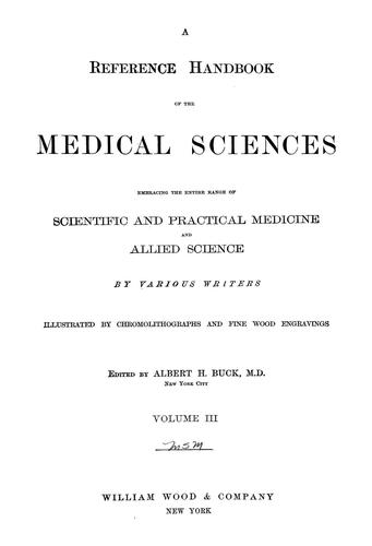 A Reference handbook of the medical sciences