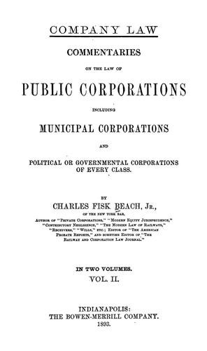 Commentaries on the law of public corporations