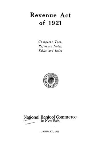 Revenue act of 1921