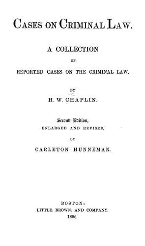 Cases on criminal law