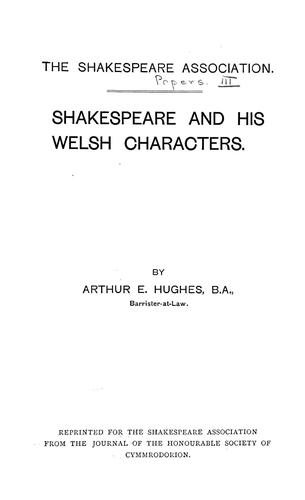 Shakespeare and his Welsh characters