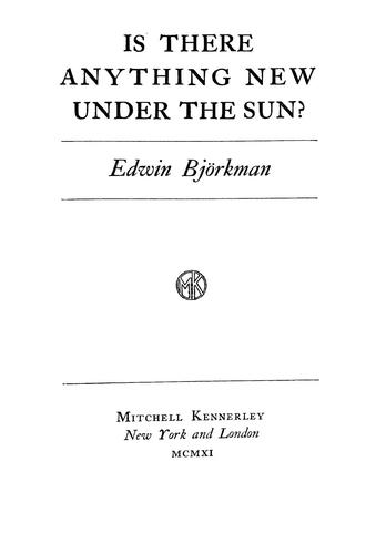 Is there anything new under the sun?