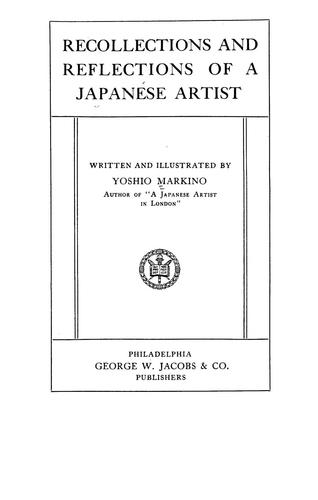 Recollections and reflections of a Japanese artist
