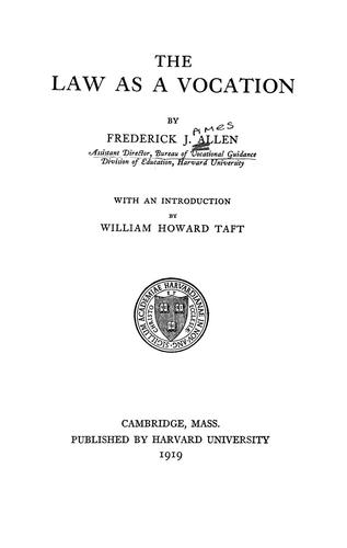 The law as a vocation