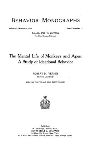The mental life of monkeys and apes