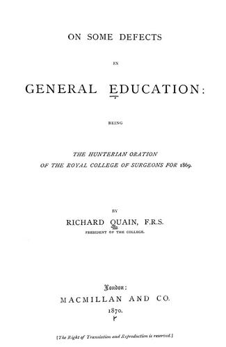 On some defects in general education