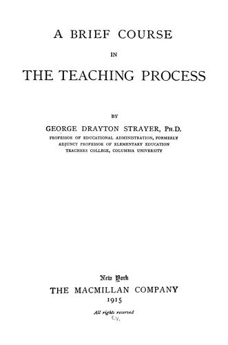 A brief course in the teaching process