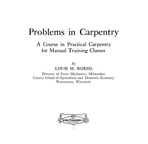 Problems in carpentry