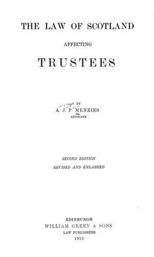 The law of Scotland affecting trustees