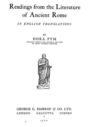 Readings from the literature of Ancient Rome in English translations