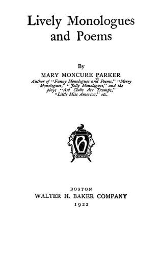 Lively monologues and poems