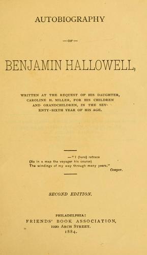 Autobiography of Benjamin Hallowell