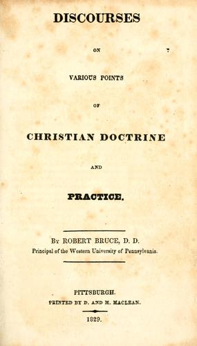 Discourses on various points of Christian doctrine and practice