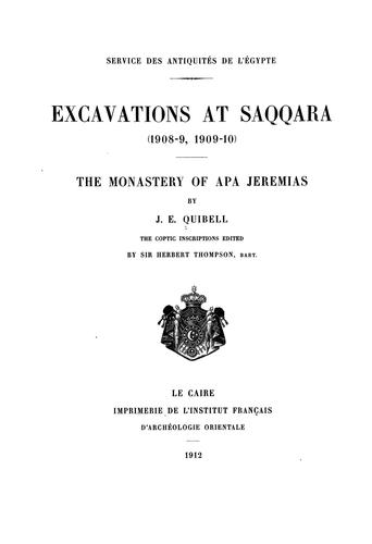 Excavations of Saqqara (1908-9, 1909-10)