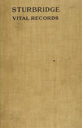 Vital records of Sturbridge, Massachusetts