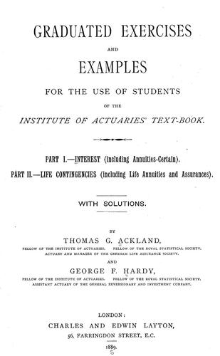 Graduated Exercises and Examples for the Use of Students of the Institute of ...