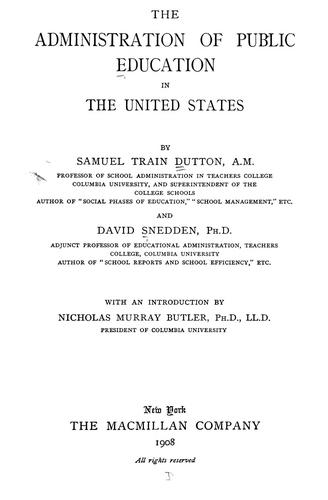 The administration of public education in the United States