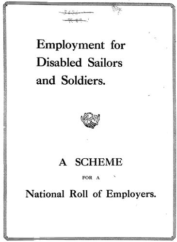 A scheme for finding employment for disabled soldiers & sailors