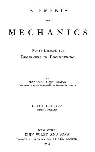 Elements of mechanics