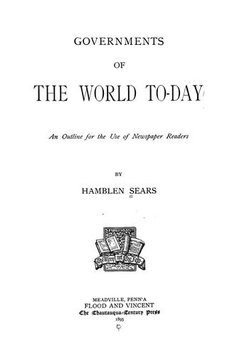 Governments of the world to-day