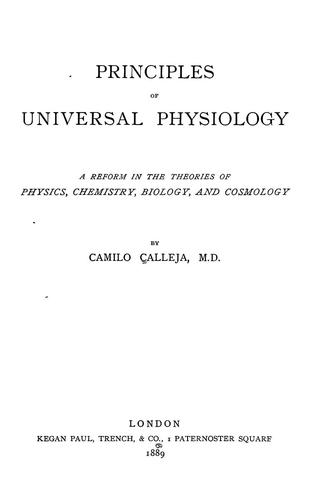 Principles of universal physiology