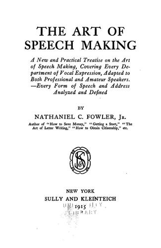 The art of speech making