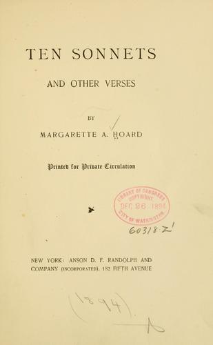 Ten sonnets and other verses