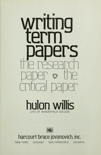 Writing term papers