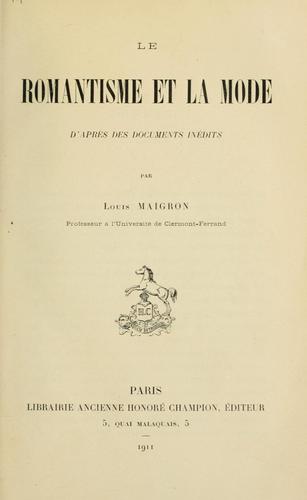 Le romantisme et la mode