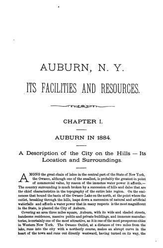 Auburn, N. Y., its facilities and resources