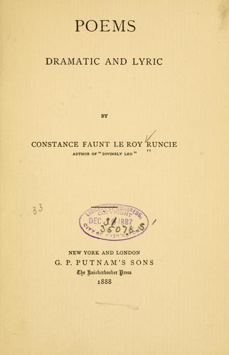 Poems, dramatic and lyric