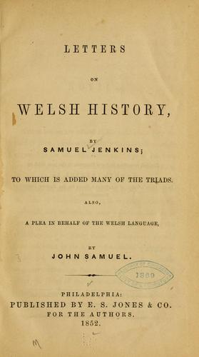 Letters on Welsh history