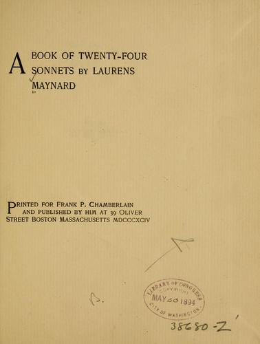 A book of twenty-four sonnets