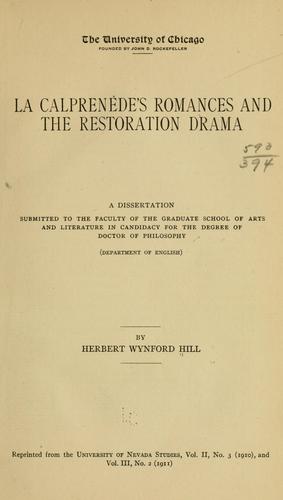 La Calprenède's romances and the restoration drama