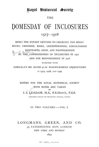 The domesday of inclosures, 1517-1518