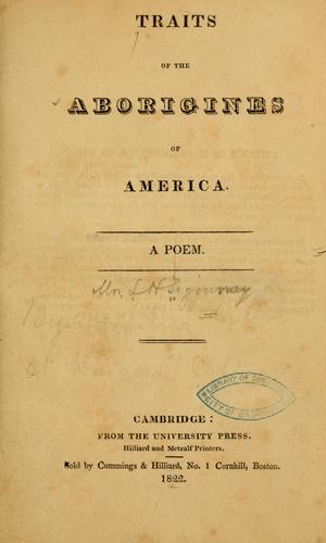 Traits of the aborigines of America