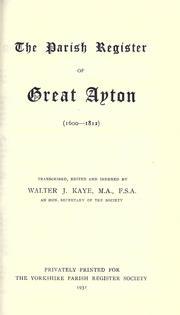 The parish register of Great Ayton (1600-1812)