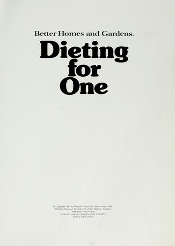 Better homes and gardens dieting for one