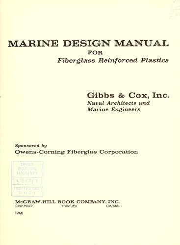 Marine design manual for fiberglass reinforced plastics