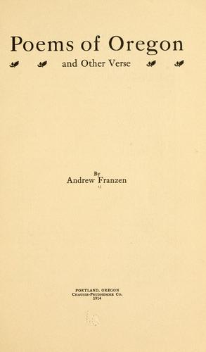 Poems of Oregon and other verse