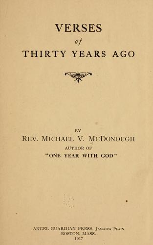 Verses of thirty years ago