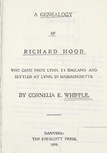 A genealogy of Richard Hood